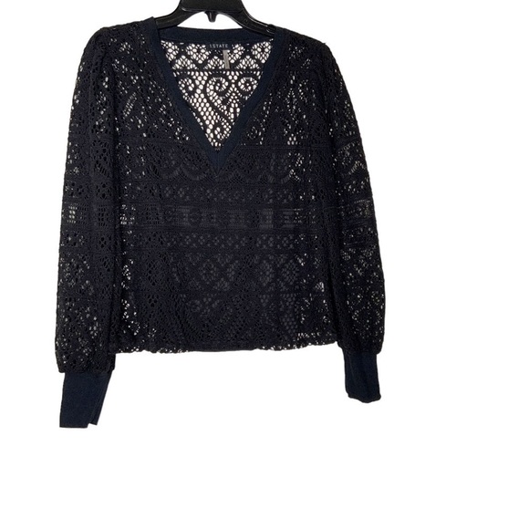 1. State black pullover mesh top-perfect for any weather. Size L - Picture 4 of 6